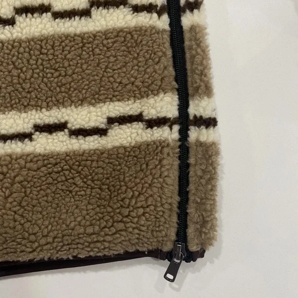 Todd Snyder Brown and Cream patterned quarter zip up fleece - Picture 11 of 12